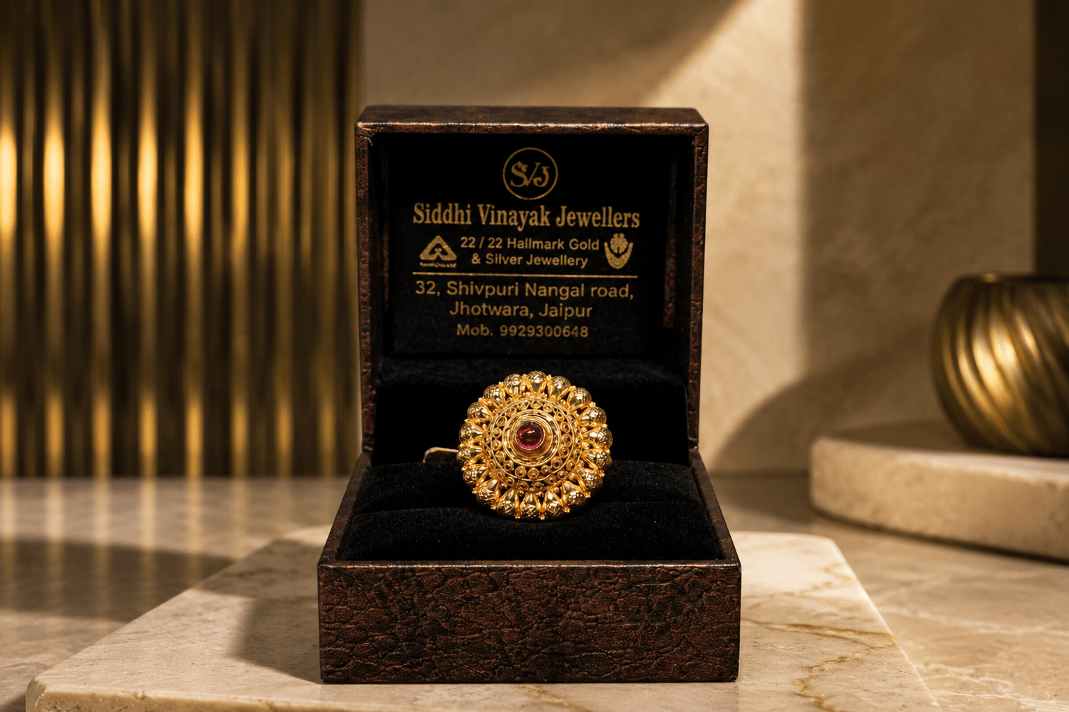 Royal 22K Kundan Statement Ring — SiddhiVinayak Jewellers