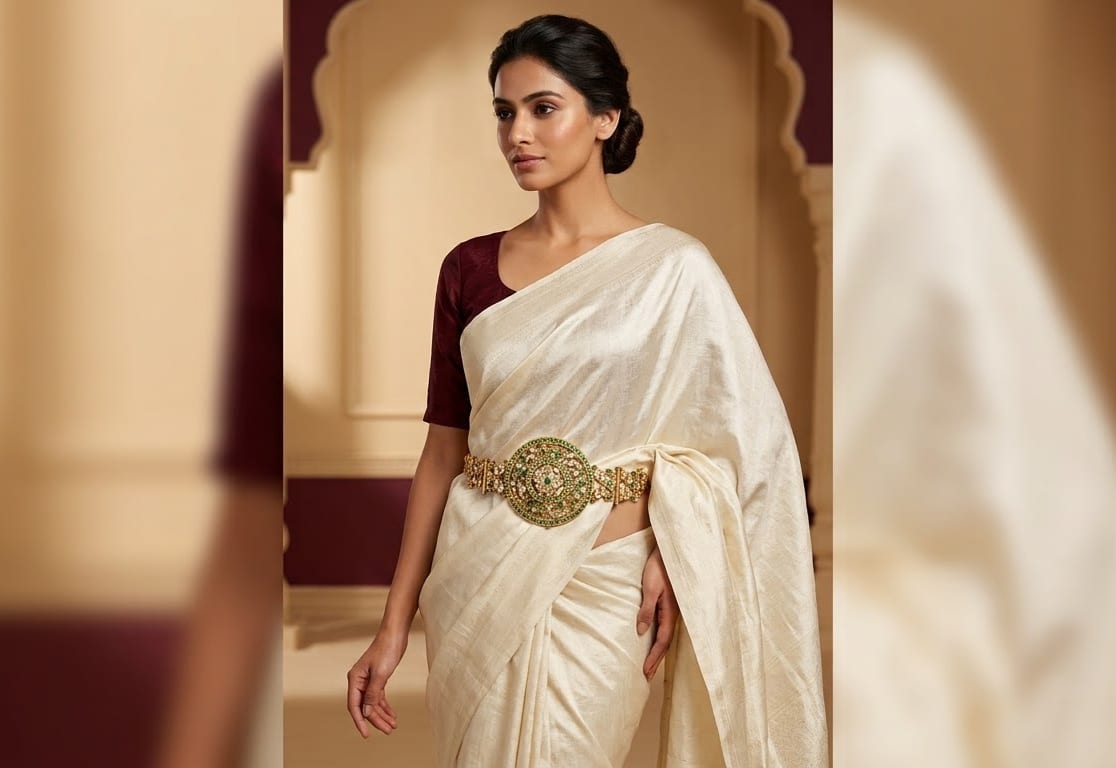 Rajputana Ivory & Emerald Kamarbandh