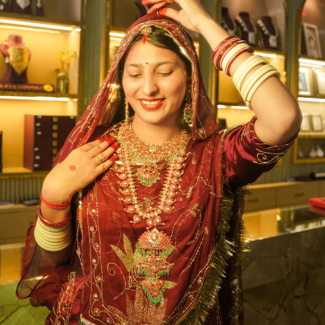 Side Profile Kundan Choker & Rani Haar — Siddhivinayak Jewellers
