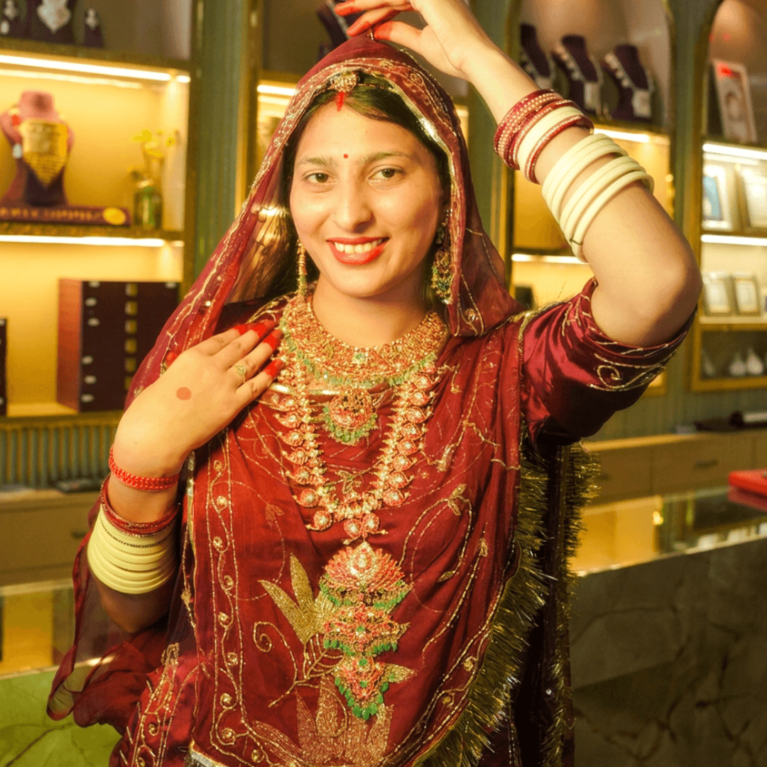 Radiant Bride in Showroom Studio Display — Siddhivinayak Jewellers
