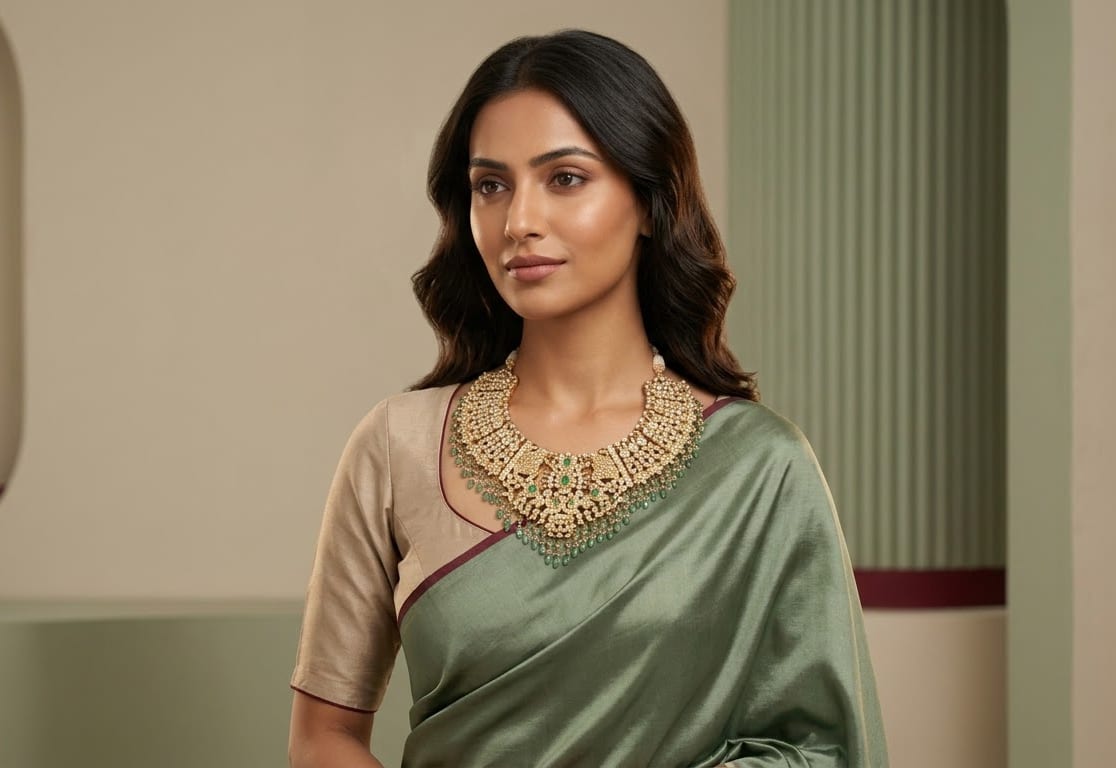 Rajputana Royal Jadau Aad Choker