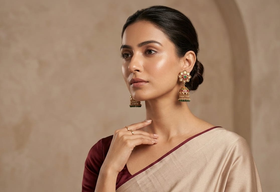 Antique Gold Ear Drop 3 — Siddhivinayak Jewellers