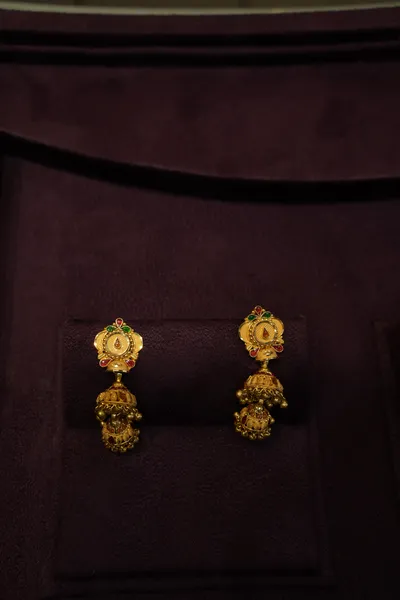 Antique Gold Jhumka Earrings — Siddhivinayak Jewellers