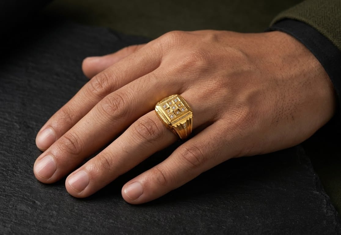 Solid 22K Gold Men's Ring 3 — Siddhivinayak Jewellers