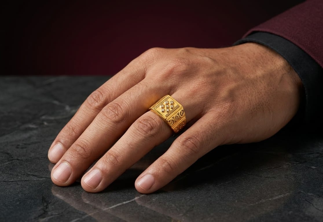 Solid 22K Gold Men's Ring 4 — Siddhivinayak Jewellers