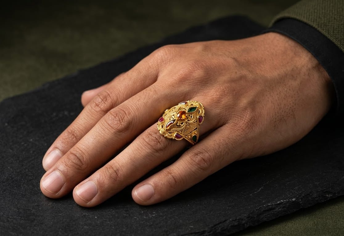 Solid 22K Gold Men's Ring 5 — Siddhivinayak Jewellers