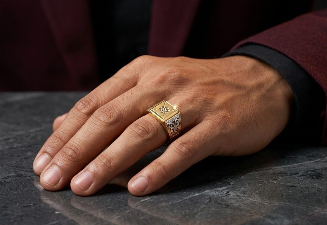 Solid 22K Gold Men's Ring 8 — Siddhivinayak Jewellers
